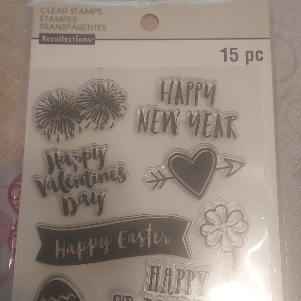 RECOLLECTIONS clear stamps happy Halloween merry Christmas... 15 pc new - Picture 3 of 5